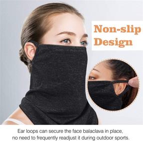 img 1 attached to 🧣 MoKo Scarf Mask Bandana: 3 Pack with Ear Loops, Filter Pocket, and Neck Gaiter for Outdoor - Ideal for Women and Men