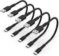 5 pack of 6 inch usb c fast charging cables for samsung galaxy, oneplus, and lg - durable and efficient charging solution logo