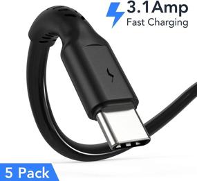 img 3 attached to 5 Pack of 6 inch USB C Fast Charging Cables for Samsung Galaxy, OnePlus, and LG - Durable and Efficient Charging Solution