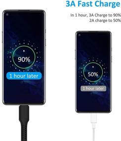 img 2 attached to 5 Pack of 6 inch USB C Fast Charging Cables for Samsung Galaxy, OnePlus, and LG - Durable and Efficient Charging Solution