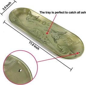 img 2 attached to 🔥 Металлический пепельница для палочек с ароматом - ретро бронзовый держатель, 11 дюймов