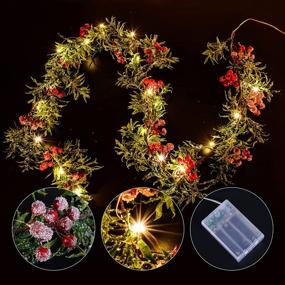 img 3 attached to 🎄 6FT Christmas Garland with LED Lights & Red Berry Decoration - Artificial Indoor/Outdoor Fireplace Accent for Winter Holiday Home Décor - Perfect for Christmas & New Year Celebration