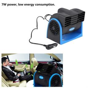 img 2 attached to 🚘 Qiilu Car 12V Electric Cooling Fan - Adjustable Air Vent Speed, Silent Air Cooler with Cigarette Lighter Plug - Enhance Your Auto Cooling Experience!