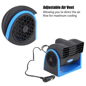 img 1 attached to 🚘 Qiilu Car 12V Electric Cooling Fan - Adjustable Air Vent Speed, Silent Air Cooler with Cigarette Lighter Plug - Enhance Your Auto Cooling Experience!