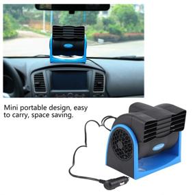 img 3 attached to 🚘 Qiilu Car 12V Electric Cooling Fan - Adjustable Air Vent Speed, Silent Air Cooler with Cigarette Lighter Plug - Enhance Your Auto Cooling Experience!