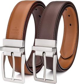 img 4 attached to 👔 Reversible Casual Colors Men's Leather Accessories by ToyRis for Belts