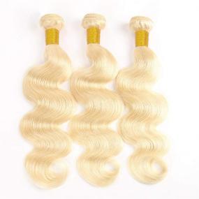 img 1 attached to 18-inch 613 Blonde Body Wave Brazilian Virgin Human Hair Extension - 100% Unprocessed Blonde Bundle