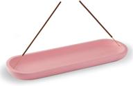 🪔 modern incense holder or ash catcher for home décor, wooden incense tray for sticks, mango wood trough, pink – enhance your space with this insense burner holder logo