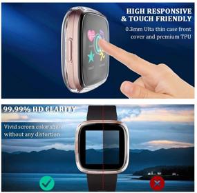 img 1 attached to 3 пакета Maledan Ultra Thin TPU HD защитный чехол для экрана для Fitbit Versa 2 - Полное защитное покрытие, устойчивое к царапинам и поглотение ударов - Совместим с браслетами для умных часов Versa 2.