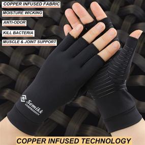 img 3 attached to 🧤 Large Black Compression Gloves for Women and Men – Copper Arthritis Gloves for Rheumatoid Arthritis, Osteoarthritis & Carpal Tunnel – Hand Pain Relief, Support & Open Finger Design