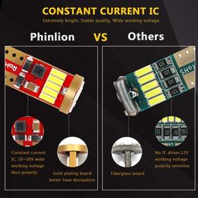 img 2 attached to Фонарь Phinlion 500 люмен 194 лампа LED 6000K белый Canbus клин 168 2825 W5W T10 15-SMD 4014 Чипсеты LED заменяют лампы для автомобильных светильников карты двери любезности номера - набор из 4шт.