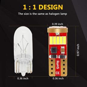 img 1 attached to Фонарь Phinlion 500 люмен 194 лампа LED 6000K белый Canbus клин 168 2825 W5W T10 15-SMD 4014 Чипсеты LED заменяют лампы для автомобильных светильников карты двери любезности номера - набор из 4шт.