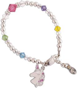 img 3 attached to 🦄 Girls' Sterling Silver Unicorn Charm Bracelet with Premium Crystals - Perfect for Children