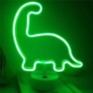 🦕 qunlight neon night light dinosaur: stylish dual power decor lamp for wedding, birthday party, kids room, living room, bedroom, or bar логотип