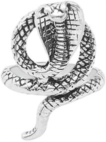 img 1 attached to 🐍 Yihan Jewelry Unisex 925 Sterling Silver Plated Retro 3D Cobra Snake Ring Club Punk Rings: A Stunning Statement Piece for All