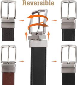 img 3 attached to 👔 Stylish Leather Reversible Samilor Rotated Reverse Men's Belt Accessories: Transform Your Look with Ease!