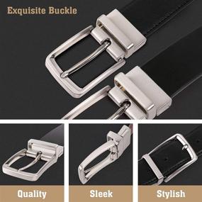 img 2 attached to 👔 Stylish Leather Reversible Samilor Rotated Reverse Men's Belt Accessories: Transform Your Look with Ease!