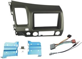 img 2 attached to 🚗 Enhance Your Honda Civic 2006-2011 with DKMUS Double Din Radio Stereo Dash Install Mount Trim Kit, Complete with Wiring Harness and Antenna Adapter