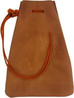 leather drawstring pouch logo