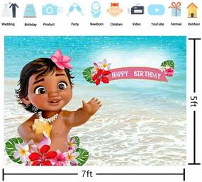 img 3 attached to Captivating RUINI Baby Moana Backdrop: Vibrant Summer Sea Blue 🌊 Water Photography Backdrop for Baby Shower Party & Table Decoration (7x5FT)