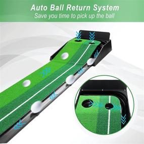 img 2 attached to 🏌️ YZhappy Golf Putting Green Mat: Indoor Portable Baffle Plate with Auto Ball Return System - Perfect Gift for Dad, Husband, and Friends - Mini Golf Practice Training Aid for Home Office Backyard Indoor Outdoor Use