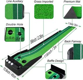 img 1 attached to 🏌️ YZhappy Golf Putting Green Mat: Indoor Portable Baffle Plate with Auto Ball Return System - Perfect Gift for Dad, Husband, and Friends - Mini Golf Practice Training Aid for Home Office Backyard Indoor Outdoor Use