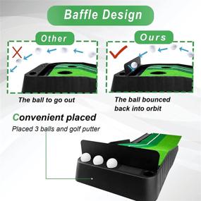 img 3 attached to 🏌️ YZhappy Golf Putting Green Mat: Indoor Portable Baffle Plate with Auto Ball Return System - Perfect Gift for Dad, Husband, and Friends - Mini Golf Practice Training Aid for Home Office Backyard Indoor Outdoor Use