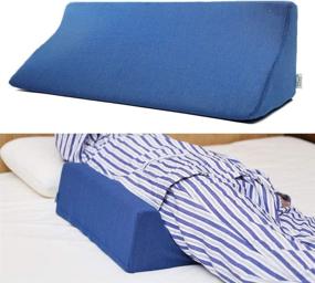 img 4 attached to 🛏️ FANWER Bed Wedge Pillow - Blue Pray Case | Body Positioning & Elevation | Pregnancy Support | Leg Bolster & Ankle Alignment