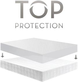 img 1 attached to 🛏️ Ultimate Protection: MALOUF Smooth Waterproof Mattress Protector - Hypoallergenic, 15-Year Warranty, King, White