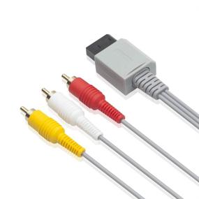 img 2 attached to 🔌 High-Quality 6FT AV Cable for Wii Wii U - Premium Composite 3 RCA Gold-Plated Cord for Main 480P Compatible HDTV Display