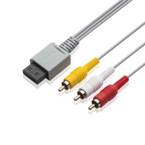 img 4 attached to 🔌 High-Quality 6FT AV Cable for Wii Wii U - Premium Composite 3 RCA Gold-Plated Cord for Main 480P Compatible HDTV Display
