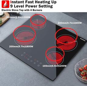 img 2 attached to Karinear Drop-In 4 Burner Electric Cooktop 24 Inch Electric Radiant Cooktop