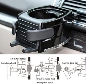 img 1 attached to 🚗 Удобный и универсальный автомобильный органайзер 2 в 1: держатель для телефона на воздушном потоке и держатель для чашек с универсальным кронштейном.