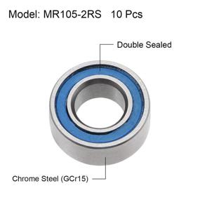 img 3 attached to Подшипники канавки Uxcell MR105 2RS Double