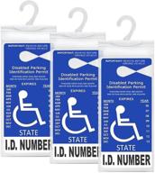 improved lotfancy handicap parking placard holder cover for disabled parking permit - upgraded with larger hook - pack of 3 logo