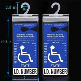 img 3 attached to Improved LotFancy Handicap Parking Placard Holder Cover for Disabled Parking Permit - Upgraded with Larger Hook - Pack of 3