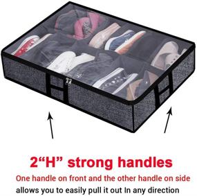 img 1 attached to 👠 Under the Bed Shoe Organizer - Fits 12 Pairs and 4 Pairs of Boots - Sturdy and Breathable Materials - Underbed Storage Solution for Kids, Men, and Women Shoes - Great Space Saver for Your Closet - Set of 2