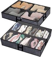 👠 under the bed shoe organizer - fits 12 pairs and 4 pairs of boots - sturdy and breathable materials - underbed storage solution for kids, men, and women shoes - great space saver for your closet - set of 2 логотип