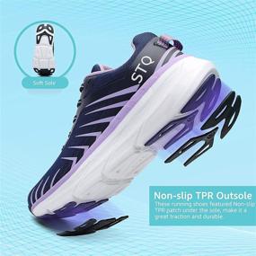 img 1 attached to 👟 STQ Cushioned Breathable Running Shoes: Ultimate Arch Support for Women