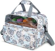 🧶 teamoy knitting tote: organize your wip, yarn skeins, and knitting accessories with inner dividers and clear window - dandelion design (patent pending) logo