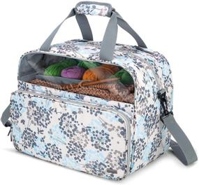 img 4 attached to 🧶 Teamoy Knitting Tote: Organize Your WIP, Yarn Skeins, and Knitting Accessories with Inner Dividers and Clear Window - Dandelion Design (Patent Pending)