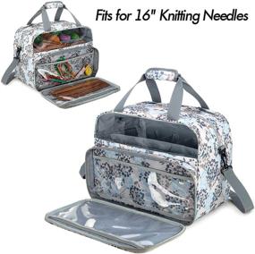 img 1 attached to 🧶 Teamoy Knitting Tote: Organize Your WIP, Yarn Skeins, and Knitting Accessories with Inner Dividers and Clear Window - Dandelion Design (Patent Pending)