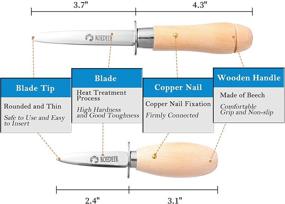 img 3 attached to 🦪 Комплект ножей ROEDEER для открывания устриц и моллюсков: премиум-ножи из 2 штук с деревянными ручками для легкого вскрытия ракушек!