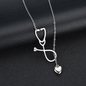 img 2 attached to REEBOOOR Stethoscope Necklace Bracelet Silver Stethoscope