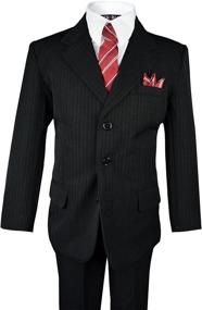 img 2 attached to 👔 Black Boys' Pinstripe Suit Sets at Suits & Sport Coats - Perfect Matching Boys' Clothing