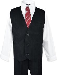 img 1 attached to 👔 Black Boys' Pinstripe Suit Sets at Suits & Sport Coats - Perfect Matching Boys' Clothing