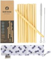 🌱 12-pack biodegradable bamboo straws by bali boo - eco-friendly reusable wooden straws, 8 inches each - handmade in bali, compostable and perfect fit for tiki and mason jars logo