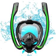 🤿 shuangjishan full face snorkel mask: professional 180° panoramic view, anti-fog & anti-leak, detachable camera mount - perfect gear for adults logo