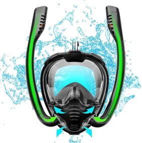 img 4 attached to 🤿 shuangjishan Full Face Snorkel Mask: Professional 180° Panoramic View, Anti-Fog & Anti-Leak, Detachable Camera Mount - Perfect Gear for Adults