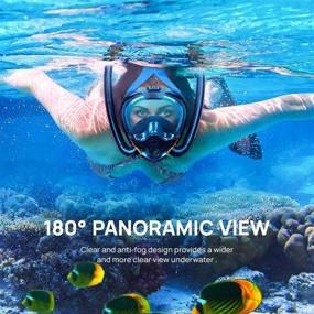 img 3 attached to 🤿 shuangjishan Full Face Snorkel Mask: Professional 180° Panoramic View, Anti-Fog & Anti-Leak, Detachable Camera Mount - Perfect Gear for Adults